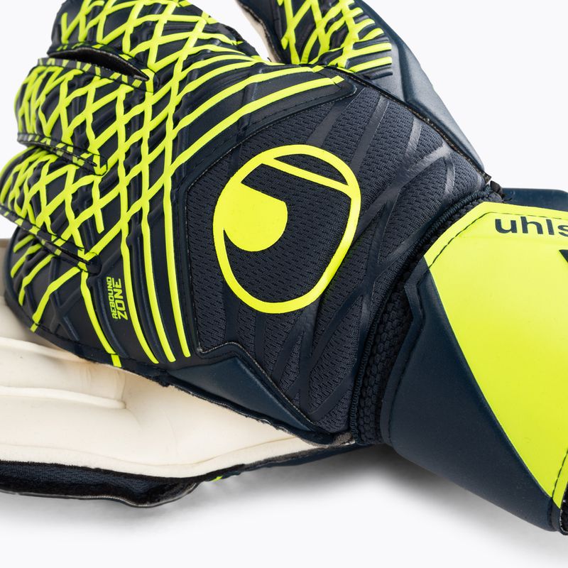 Rękawice bramkarskie uhlsport Prediction Supersoft navy/white/fluo yellow 3