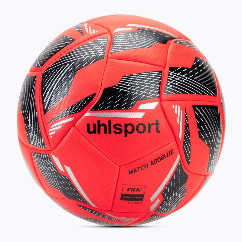 Piłka do piłki nożnej uhlsport Match Addglue fluo red/navy/silver rozmiar 5