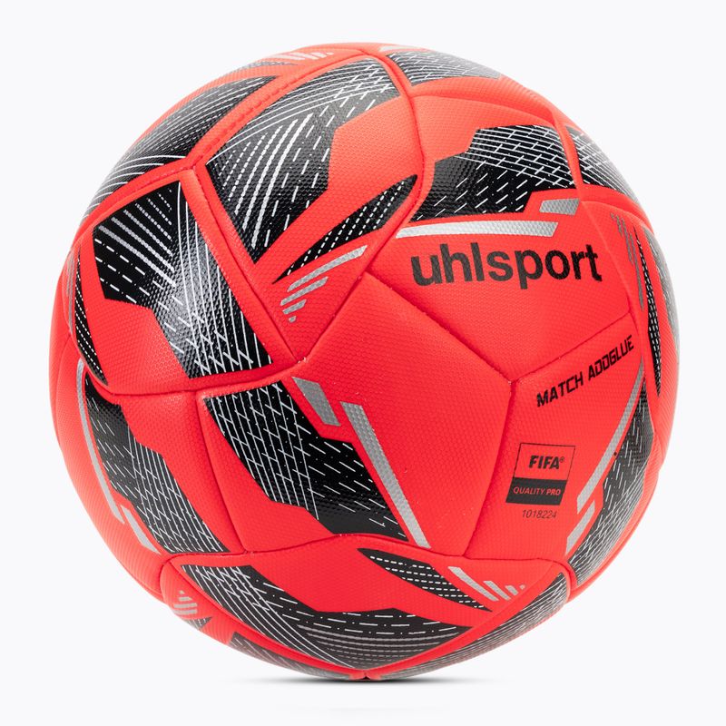 Piłka do piłki nożnej uhlsport Match Addglue fluo red/navy/silver rozmiar 5 2