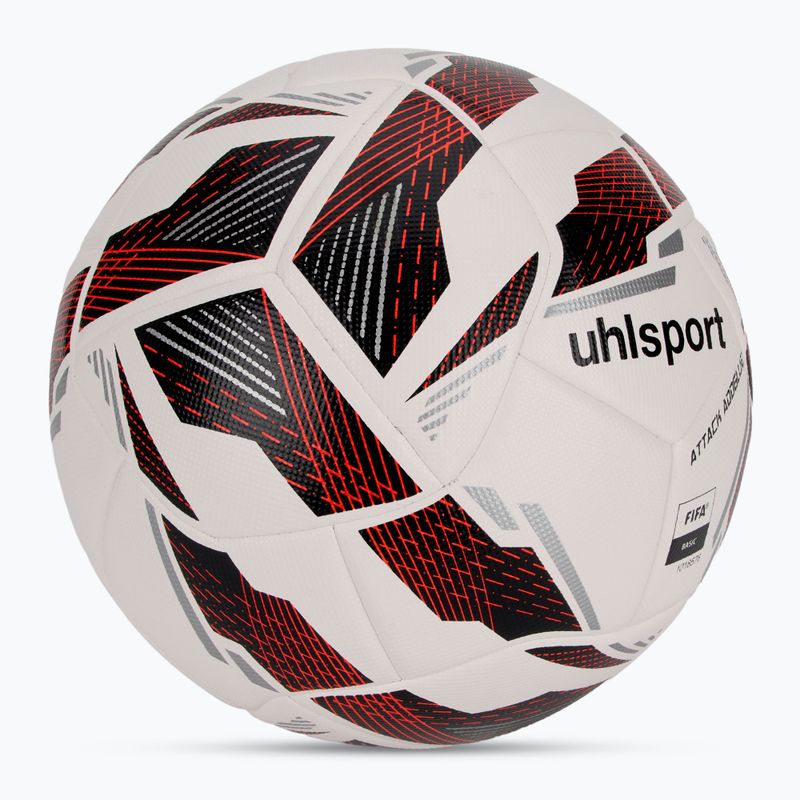 Piłka do piłki nożnej uhlsport Attack Addglue white/black/fluo red rozmiar 5 2