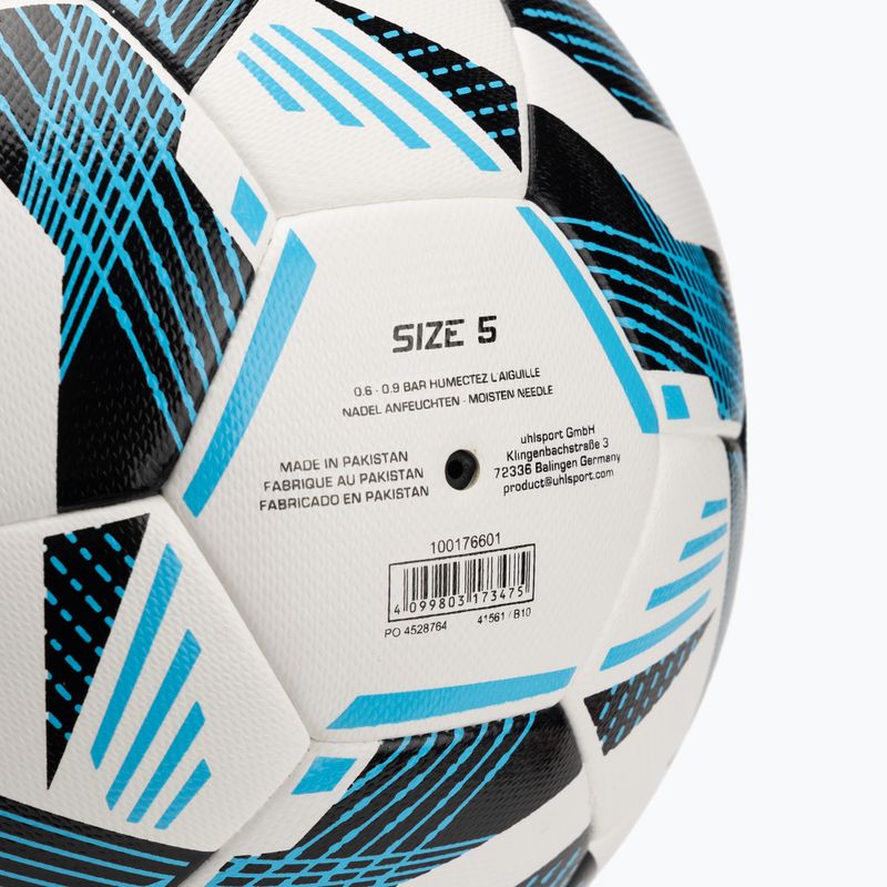 Piłka do piłki nożnej uhlsport Fairtrade Top Training Addglue white/black/fluo blue rozmiar 5 4