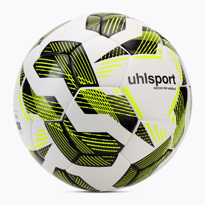 Piłka do piłki nożnej uhlsport Pro Addglue white/black/fluo yellow rozmiar 5 2