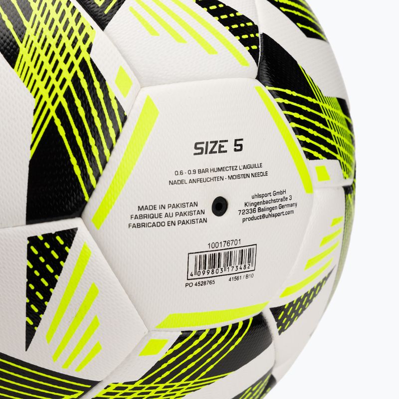 Piłka do piłki nożnej uhlsport Pro Addglue white/black/fluo yellow rozmiar 5 4