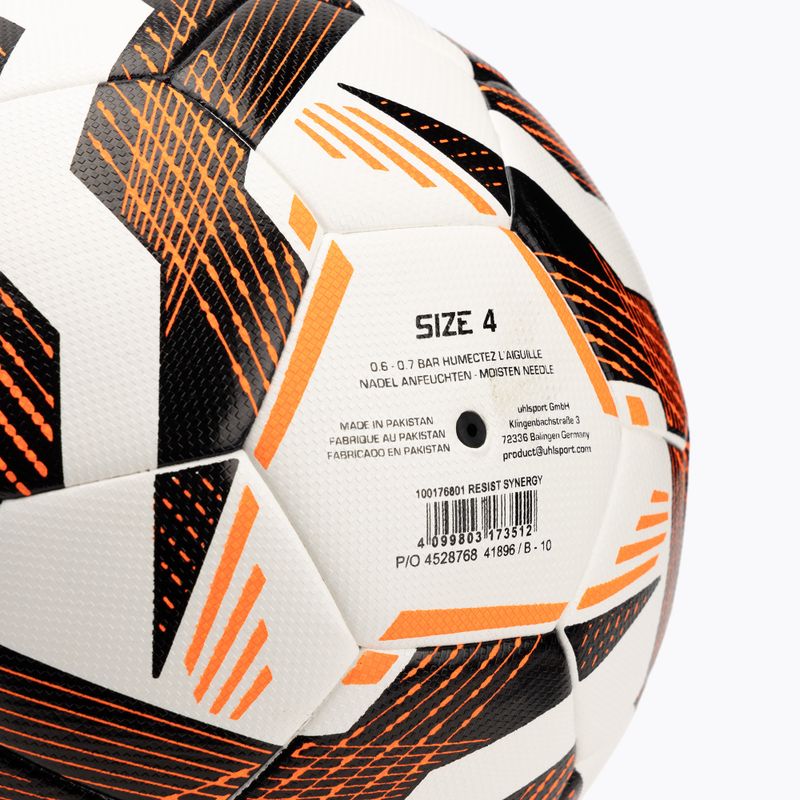 Piłka do piłki nożnej uhlsport Resist Synergy white/black/fluo orange rozmiar 4 4