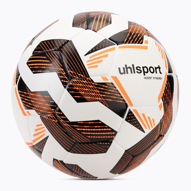 Piłka do piłki nożnej uhlsport Resist Synergy white/black/fluo orange rozmiar 5 3