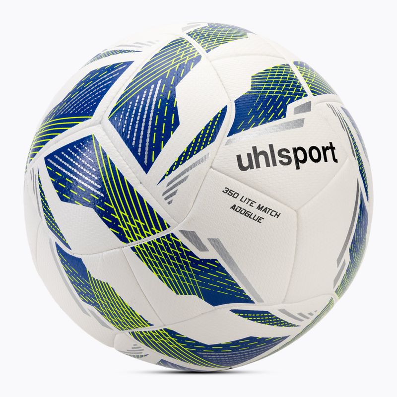 Piłka do piłki nożnej uhlsport 350 Lite Match Addglue white/dark blue/fluo yellow rozmiar 5 2