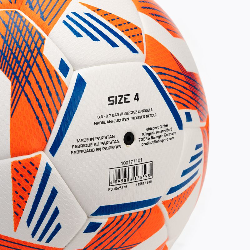 Piłka do piłki nożnej uhlsport 290 Ultra Lite Addglue white/fluo orange/dark blue rozmiar 4 3