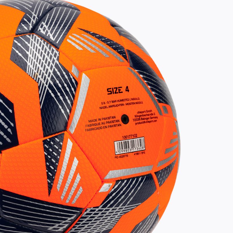 Piłka do piłki nożnej uhlsport 290 Ultra Lite Addglue fluo orange/navy/silver rozmiar 4 3