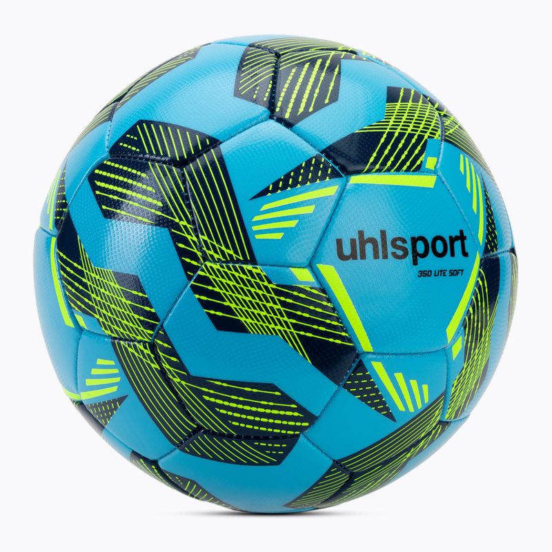 Piłka do piłki nożnej uhlsport Lite Soft 350 light blue/navy/fluo green rozmiar 4 2