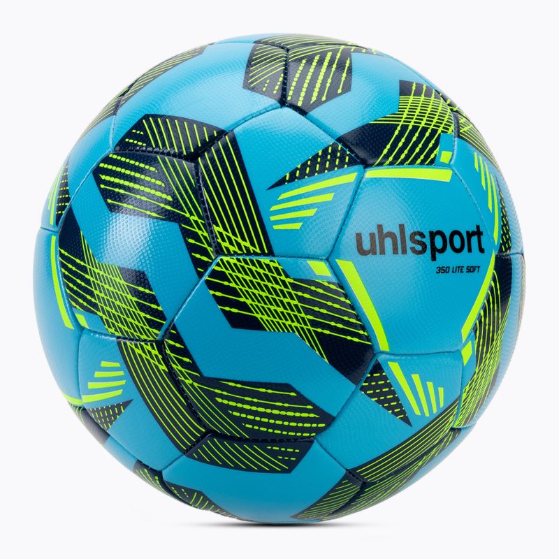 Piłka do piłki nożnej uhlsport Lite Soft 350 light blue/navy/neo yellow rozmiar 5 2