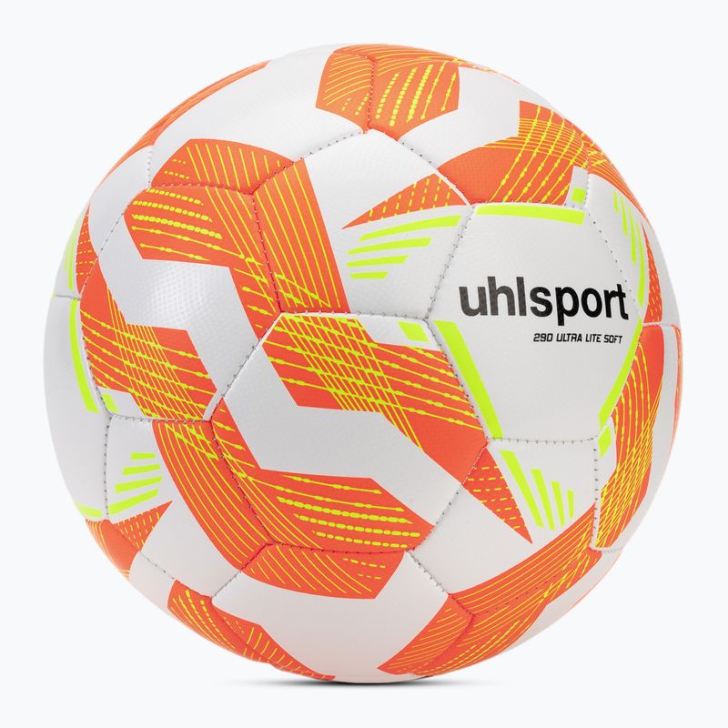 Piłka do piłki nożnej uhlsport Ultra Lite Soft 290 white/fluo orange/fluo yellow rozmiar 4 2