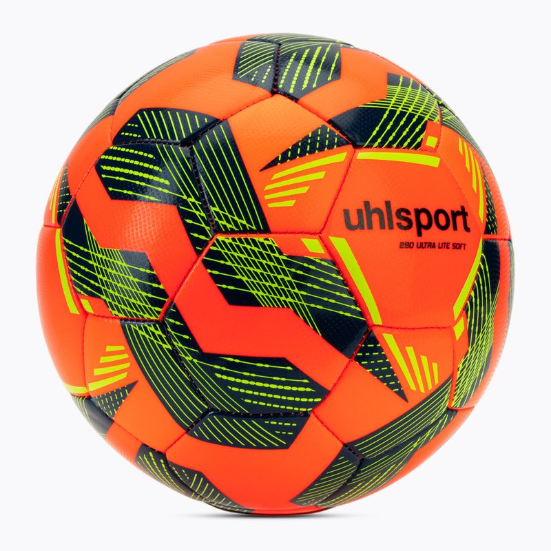 Piłka do piłki nożnej uhlsport Ultra Lite Soft 290 fluo orange/navy/fluo yellow rozmiar 3 2