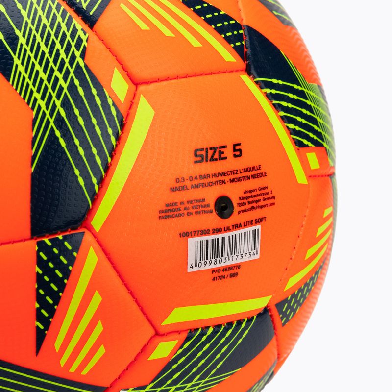 Piłka do piłki nożnej uhlsport Ultra Lite Soft 290 fluo orange/navy/fluo yellow rozmiar 5 3