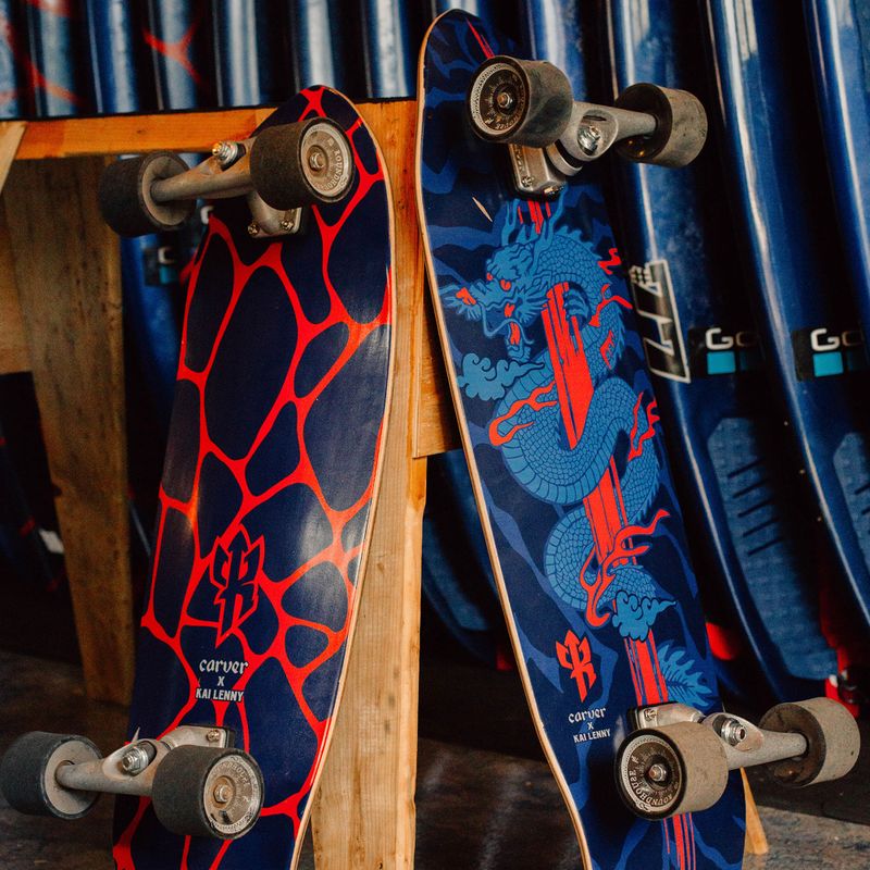Deskorolka surfskate Carver C7 Raw 34" Kai Dragon 2022 Complete niebiesko-czerwona C1013011143 9