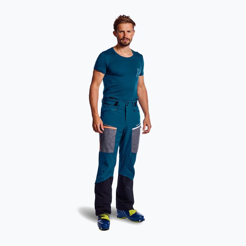 Spodnie softshell męskie ORTOVOX Pordoi petrol blue 2
