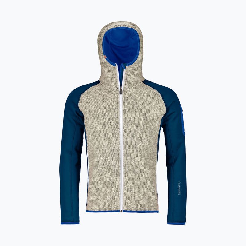 Bluza trekkingowa męska ORTOVOX Fleece Plus Classic Knit Hoody petrol blue