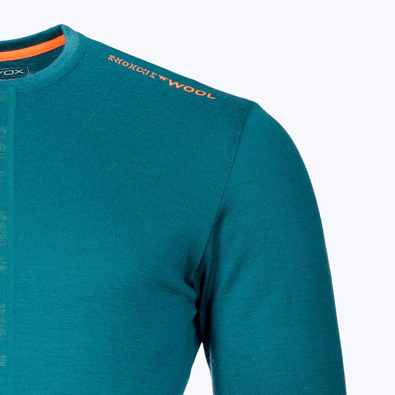 Longsleeve termoaktywny męski ORTOVOX 185 Rock'N'Wool pacific green 2