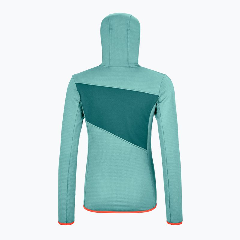 Bluza trekkingowa damska ORTOVOX Fleece Grid Hoody ice waterfall 2