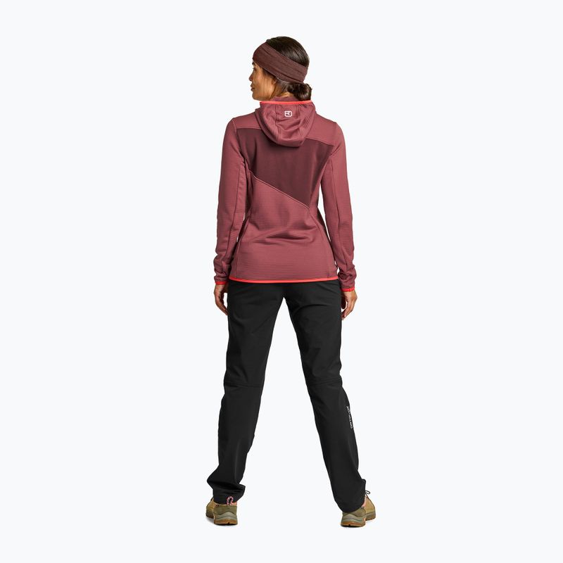 Bluza trekkingowa damska ORTOVOX Fleece Grid Hoody mountain rose 3