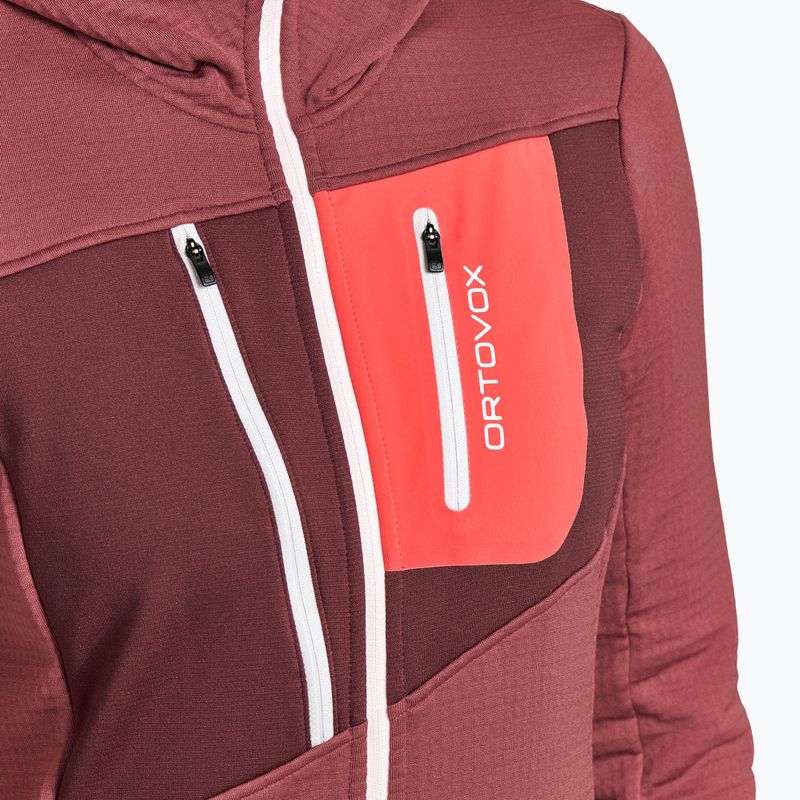Bluza trekkingowa damska ORTOVOX Fleece Grid Hoody mountain rose 5