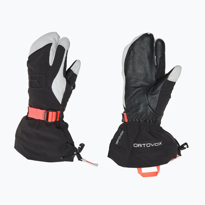 Rękawice narciarskie damskie ORTOVOX Merino Freeride 3 Finger black raven