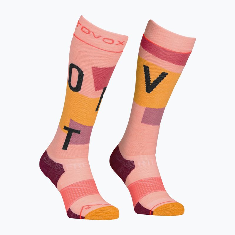 Skarpety narciarskie damskie ORTOVOX Freeride Long Socks Cozy bloom