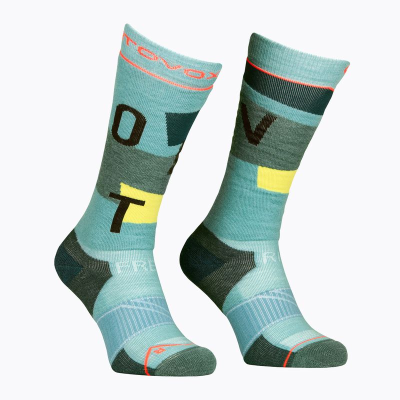 Skarpety narciarskie damskie ORTOVOX Freeride Long Socks Cozy ice waterfall 5