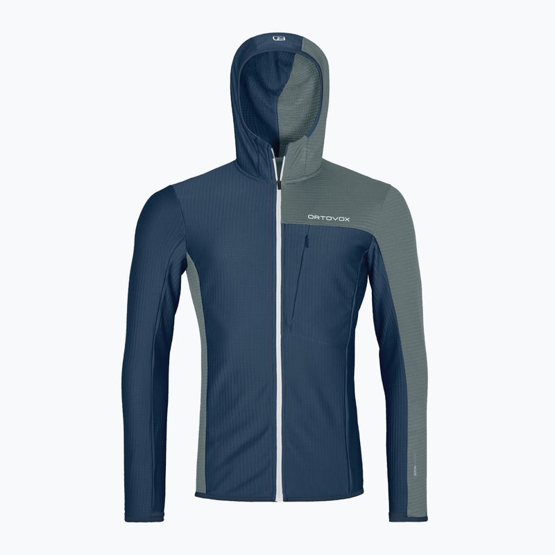 Bluza męska ORTOVOX Fleece Light Grid Hooded deep ocean 7