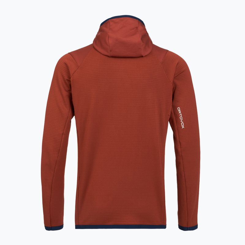 Bluza męska ORTOVOX Fleece Grid Hoody clay orange 2