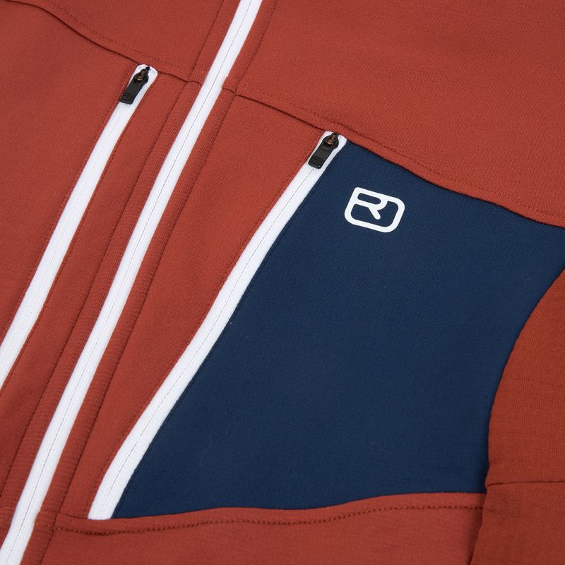 Bluza męska ORTOVOX Fleece Grid Hoody clay orange 3