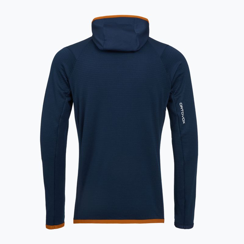 Bluza męska ORTOVOX Fleece Grid Hoody deep ocean 2