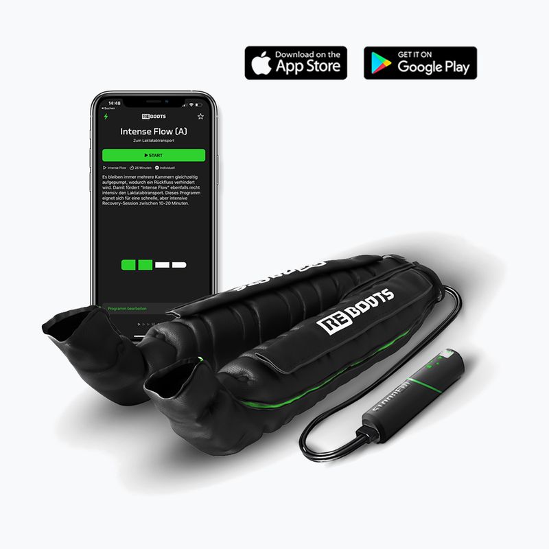 Nogawki do drenażu limfatycznego REBOOTS Go Lite Recovery Pants 2.0 2025 Edition black/white/green 7