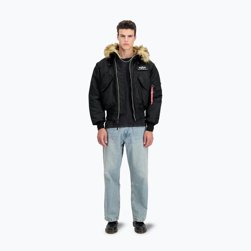 Kurtka męska Alpha Industries 45/P Hooded Custom Bomber black/reflective 2