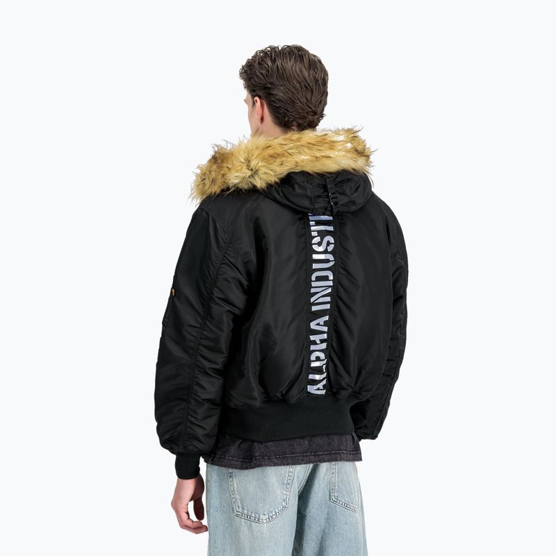 Kurtka męska Alpha Industries 45/P Hooded Custom Bomber black/reflective 3