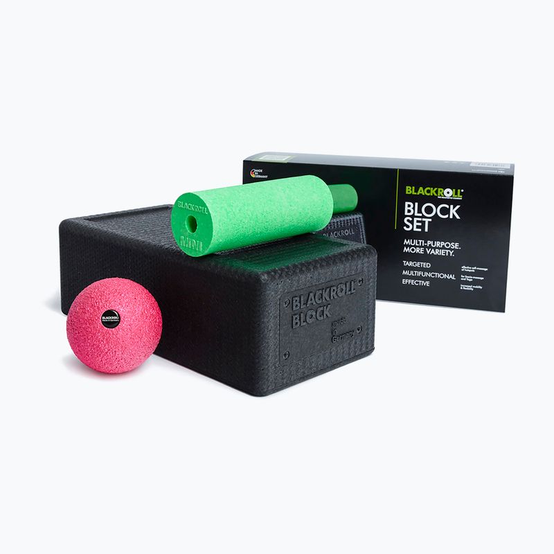 Zestaw do jogi BLACKROLL Block black/ green/ pink 3