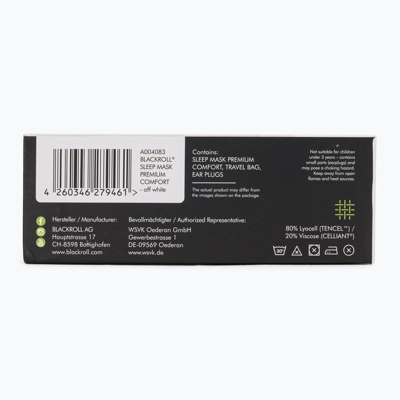Opaska na oczy BLACKROLL Premium Comfort Sleep off white 3