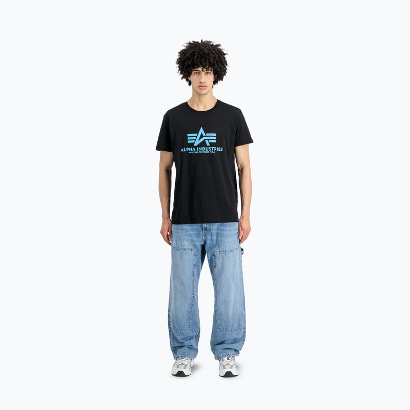 Koszulka polo męska Alpha Industries Basic black/blue 2