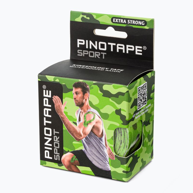 Taśma do kinesiotapingu PinoTape Prosport zielone moro 45093