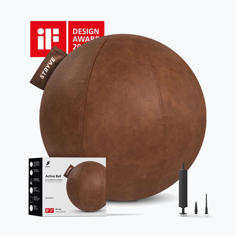 Piłka gimnastyczna STRYVE Active 70 cm natural brown 2