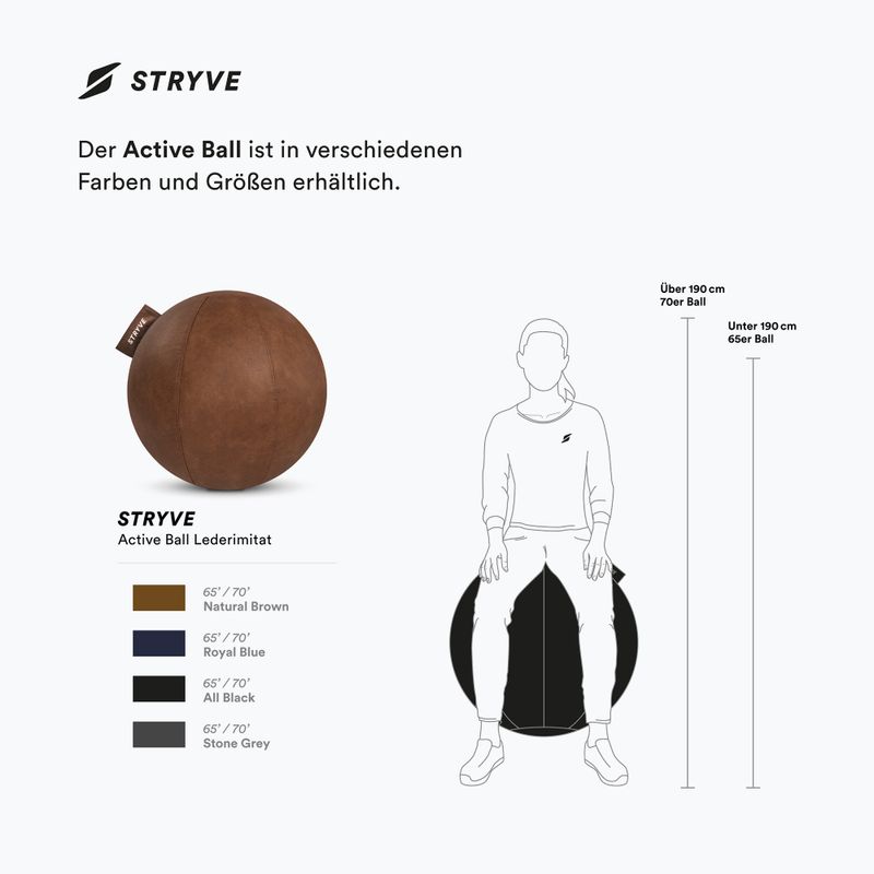 Piłka gimnastyczna STRYVE Active Ball 65 cm natural brown 9