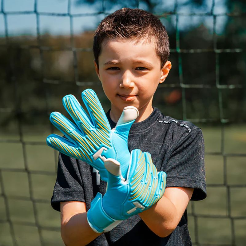 Rękawice bramkarskie dziecięce T1TAN Rebel 2.0 Sky Blue Junior FP sky blue/white 2