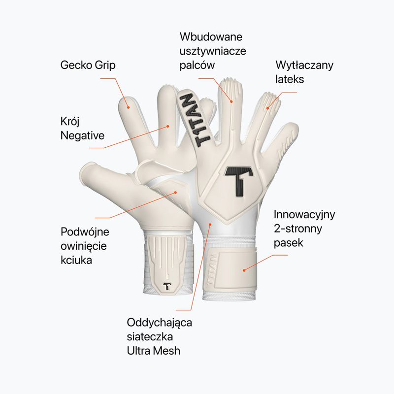 Rękawice bramkarskie T1TAN Legend 1.0 FP white out (fp) 2