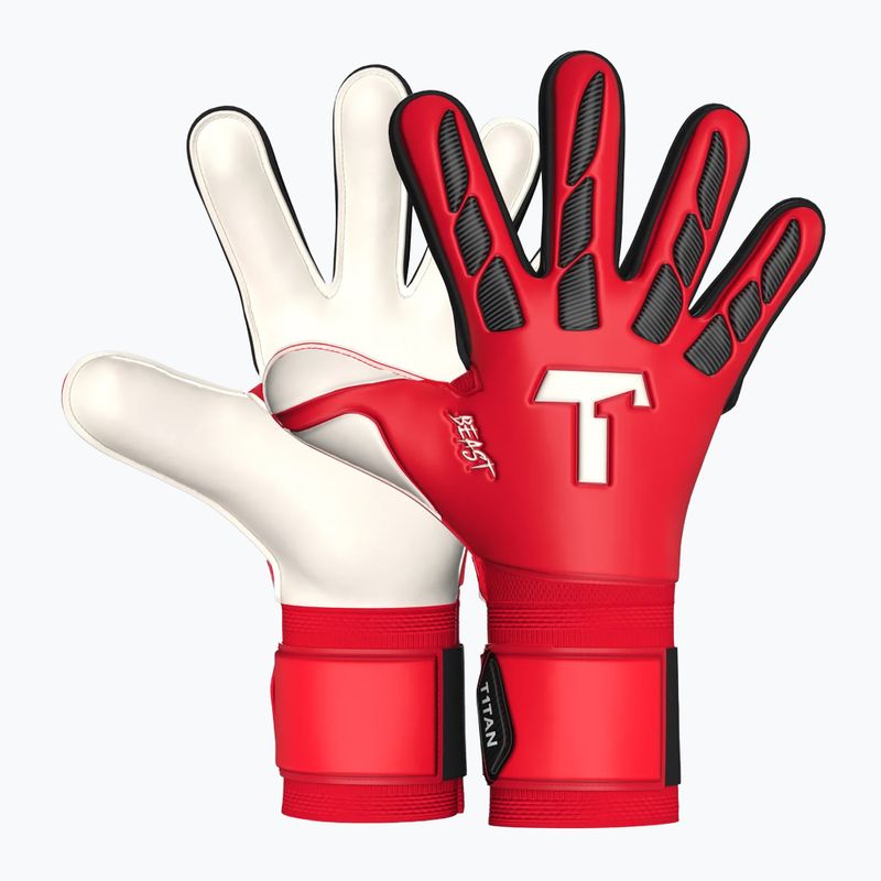 Rękawice bramkarskie dziecięce T1TAN Beast 4.0 Jr demon red