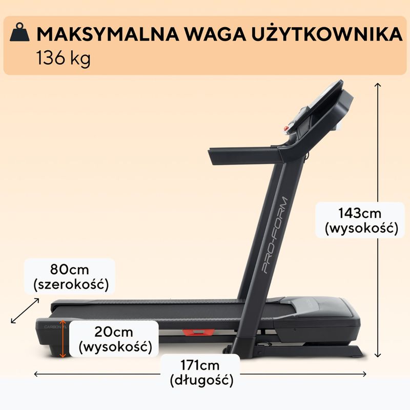 Bieżnia elektryczna ProForm Carbon TL black 6