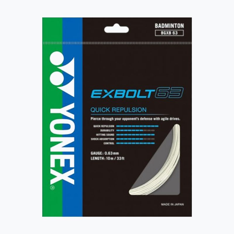 Naciąg badmintonowy YONEX Exbolt 63 Set 10 m white 2