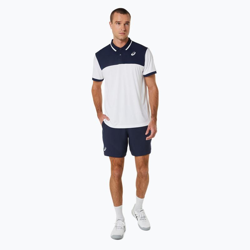 Koszulka polo męska ASICS Court Polo brilliant white/midnight 2