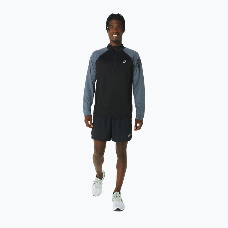 Longsleeve do biegania męski ASICS Icon 1/2 Zip performance black/carrier grey 2