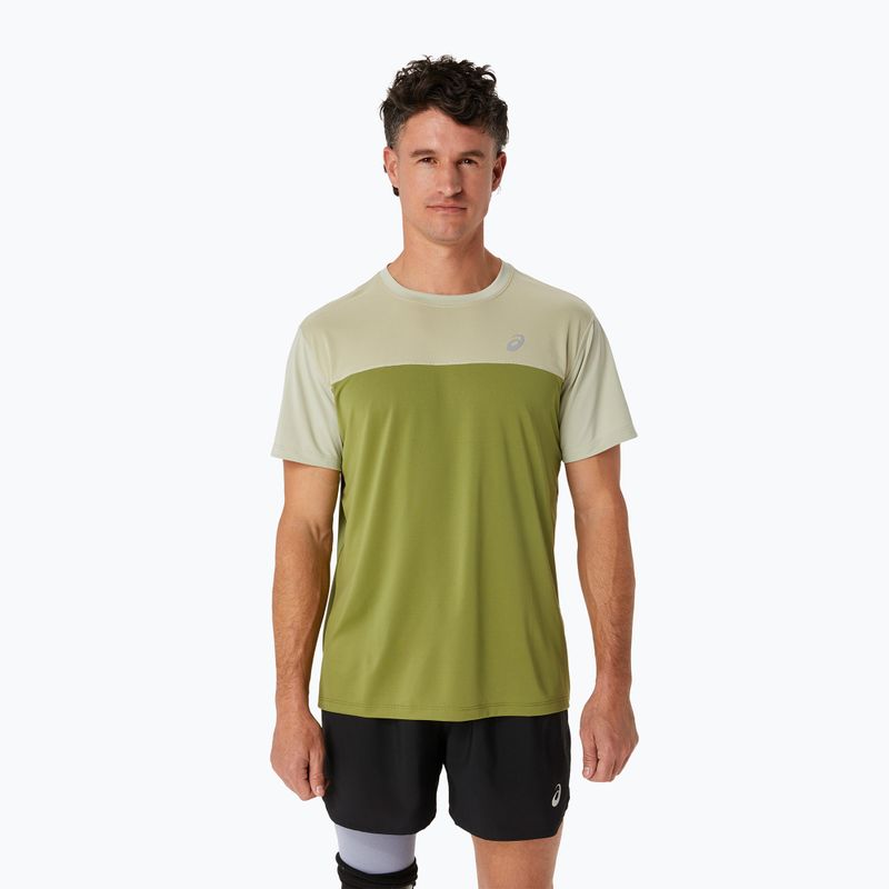 Koszulka do biegania męska ASICS Race Top performance dried leaf green/cactus