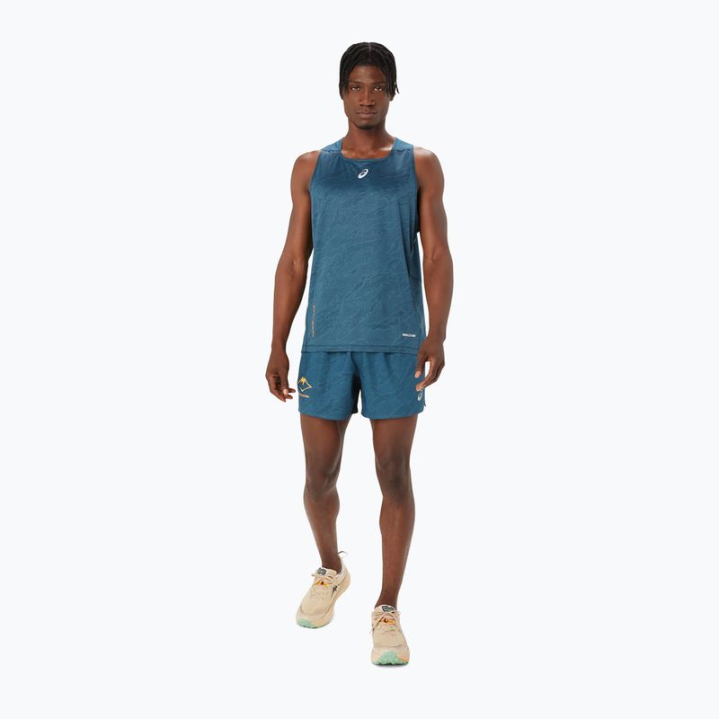 Koszulka do biegania męska ASICS Fujitrail Singlet magnetic blue 2