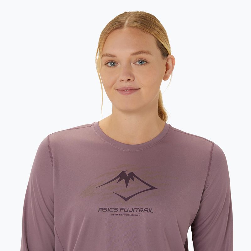 Longsleeve do biegania damski ASICS Fujitrail Logo dusty mauve 4